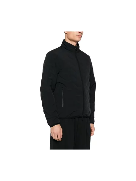 Emporio Armani Kurtki Mężczyzna M Puchowa kurtka z pikowaniem w jodełkę czarny