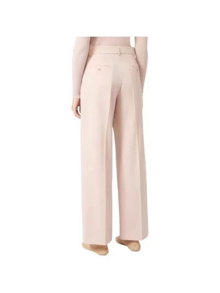 Spodnie Weekend Max Mara wełniane różowe