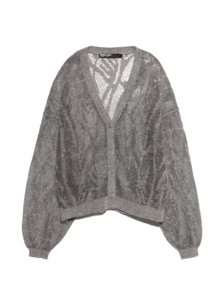 Cardigan Bimba Y Lola melange de mohair ajurat gri
