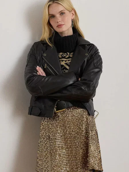 Lauren Ralph Lauren geacă de piele negru