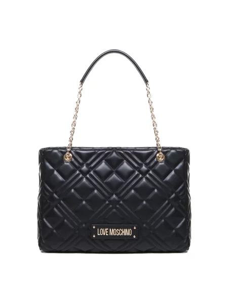 Shopperka Love Moschino z klapą czarna