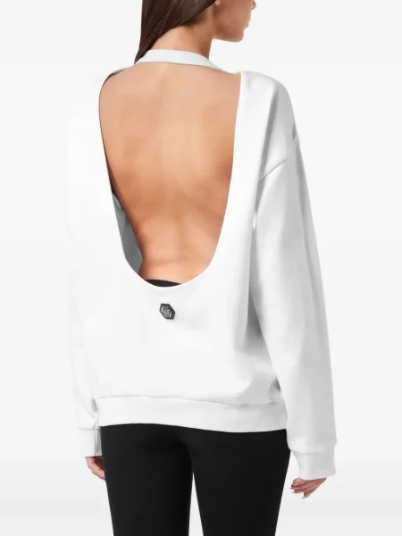 Hanorac Philipp Plein cu spatele deschis alb