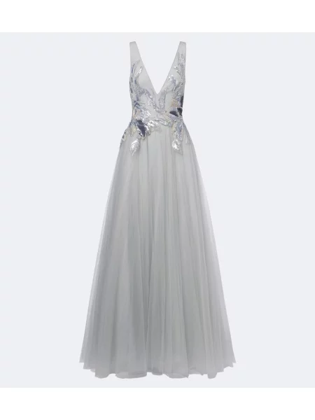 Rochie Costarellos din tul albastru
