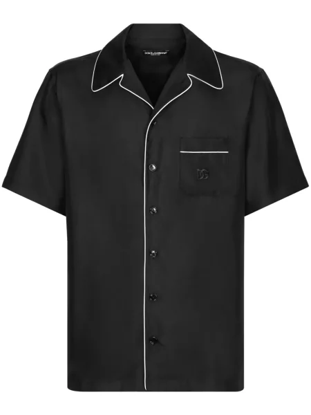 Cămașă Dolce & Gabbana cu broderie negru