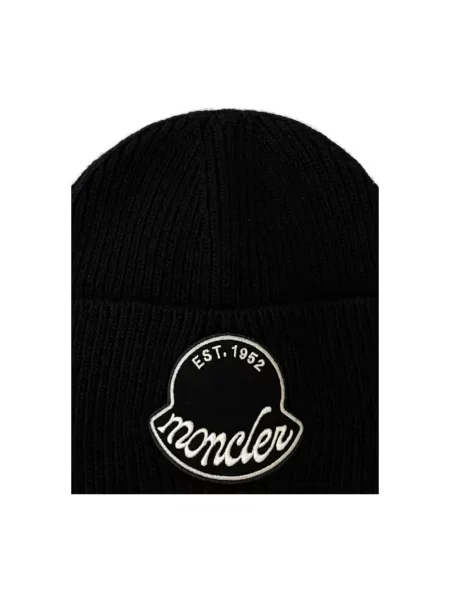 Czapka Moncler wełniana czarna