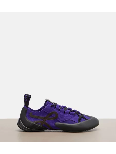 Sneakerși Loewe din piele de căprioară violet