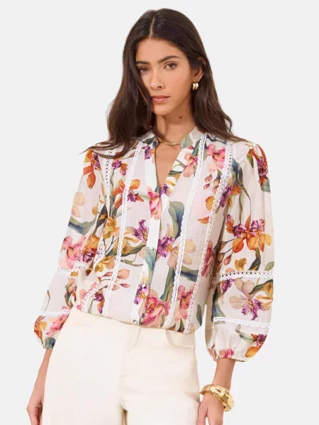 Lipsy Bluză verde smarald / portocaliu închis / fucsia alb