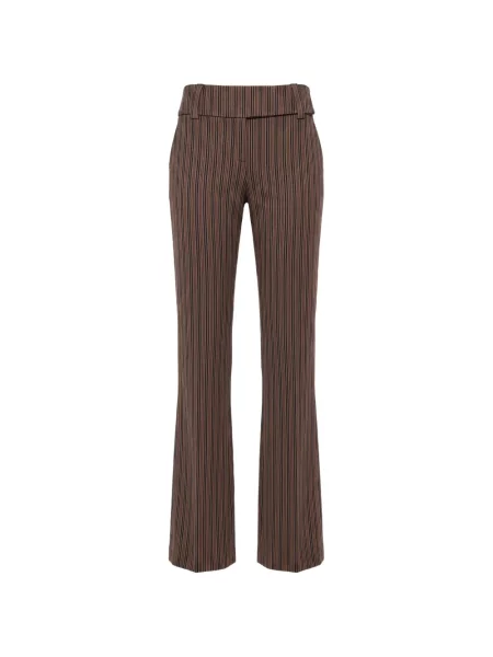 Pantaloni Nicholas cu dungi cu imagine evazate maro
