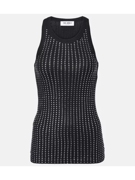 Top The Attico tricotate de cristal negru