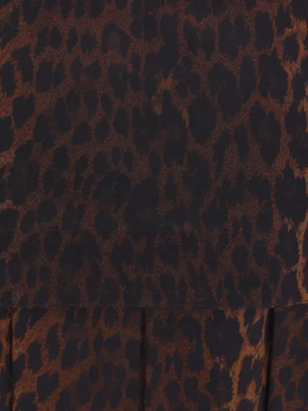 Fusta plisata Balenciaga cu imagine cu model leopard plisată maro