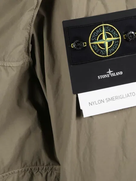 Geacă Stone Island cu glugă cu strasuri verde