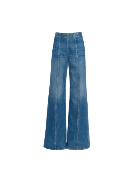 Szerokie jeansy Ulla Johnson niebieskie
