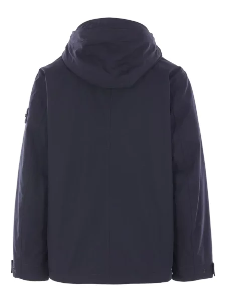 Geacă Stone Island cu glugă cu strasuri albastru