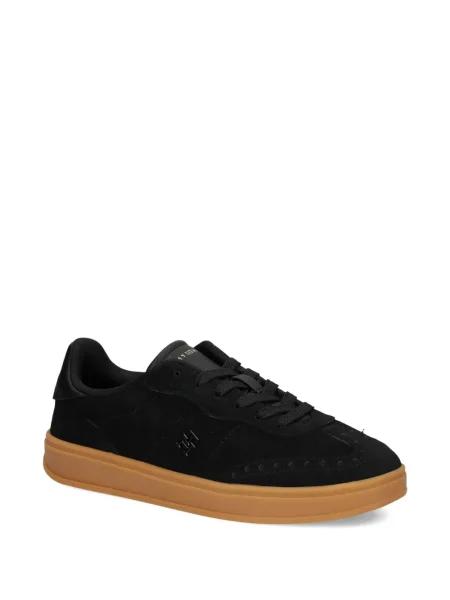 Sneakerși Tommy Hilfiger din piele de căprioară negru