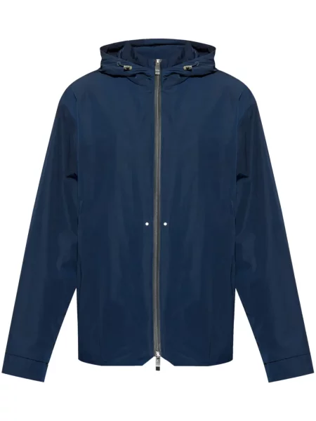 Geacă Moncler cu glugă albastru