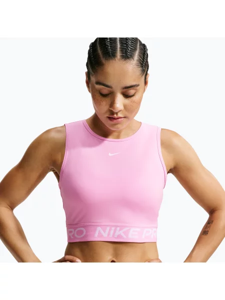 Tricou pentru femei Nike Pro pink rise/white alb