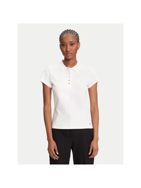 Tommy Hilfiger Pólóing Gold Button Ekru Slim Fit aranyszínű