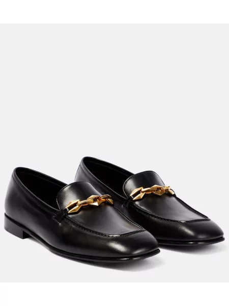 Pantofi loafer Jimmy Choo din piele negru