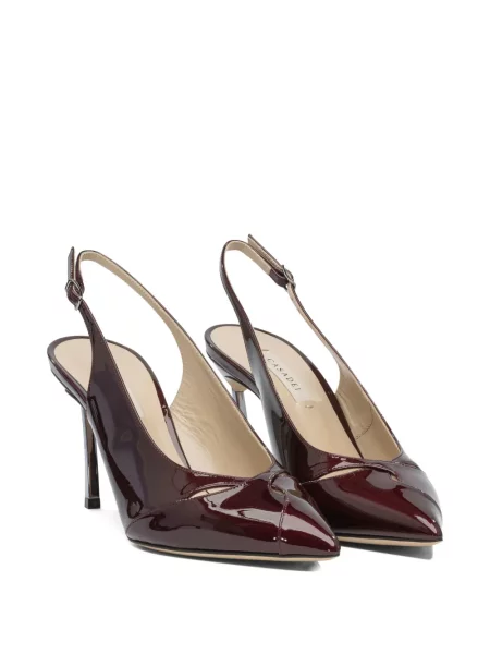 Pantofi cu toc Casadei din piele slingback maro