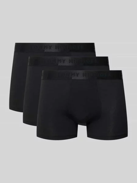 Obcisłe bokserki z mieszanki modalu z domieszką bawełny w zestaw 3 szt. model TRUNK' Tommy Hilfiger czarne