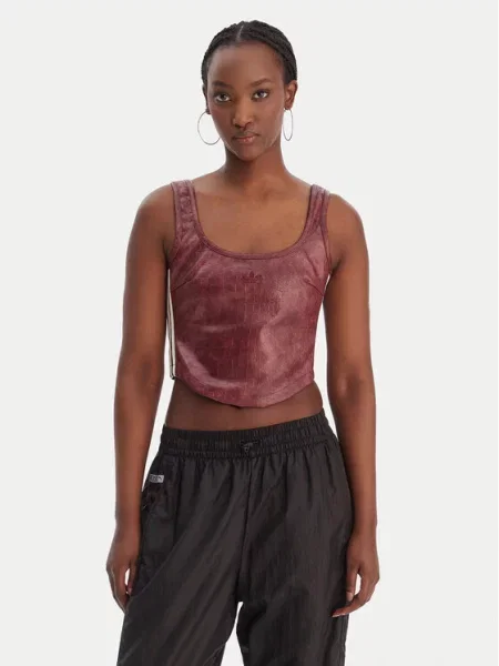 Adidas Топ Pleather бордовий