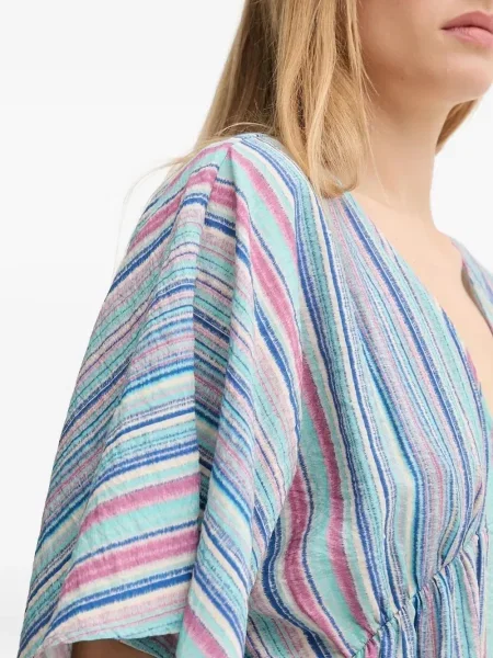 Bluzka Hoss Intropia w paski z dekoltem w serek niebieska