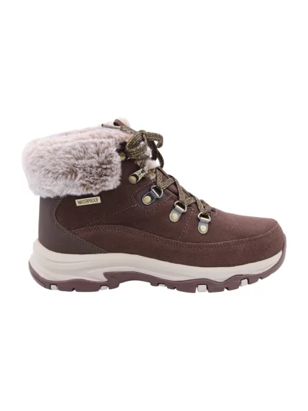 Botki Skechers skórzane brązowe