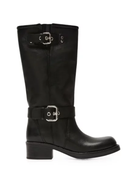 Botine Weekend Max Mara din piele cu cataramă negru