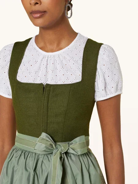 Waldorff Dirndl Halenka S Děrovanou Krajkou bílá