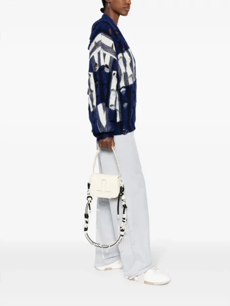 Iš natūralios odos odinė rankinė Off-white balta