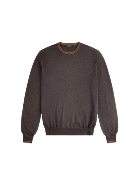 Sweter Fay wełniany brązowy