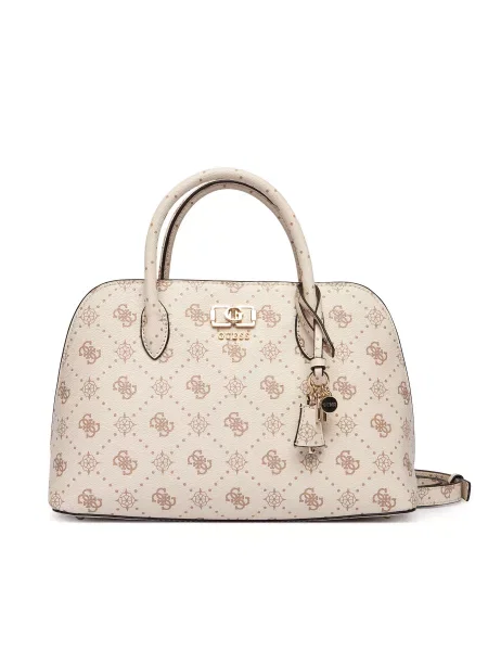 Guess Ročna torba Emelie Logo Écru