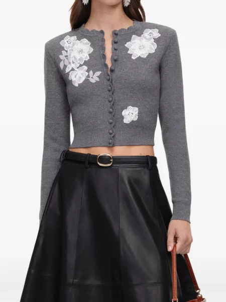 Cardigan Self-portrait tricotate negru