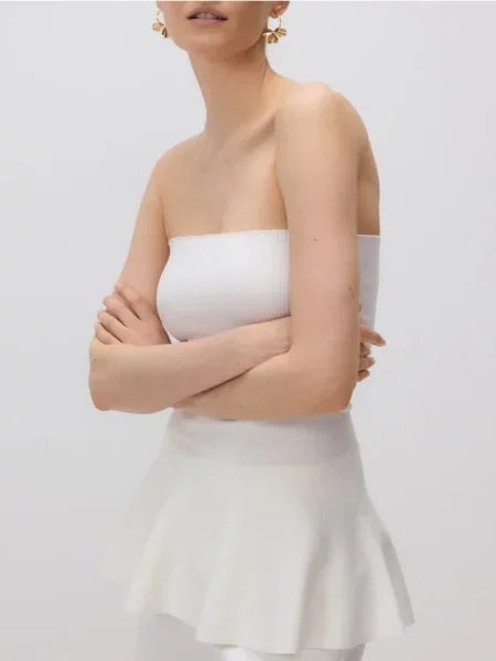 Bluzka Reserved z baskinką biała