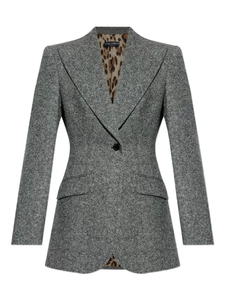 Geacă Dolce & Gabbana din tweed gri