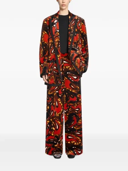 Sacou Dries Van Noten de catifea roșu