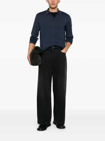Cardigan Emporio Armani cu broderie albastru