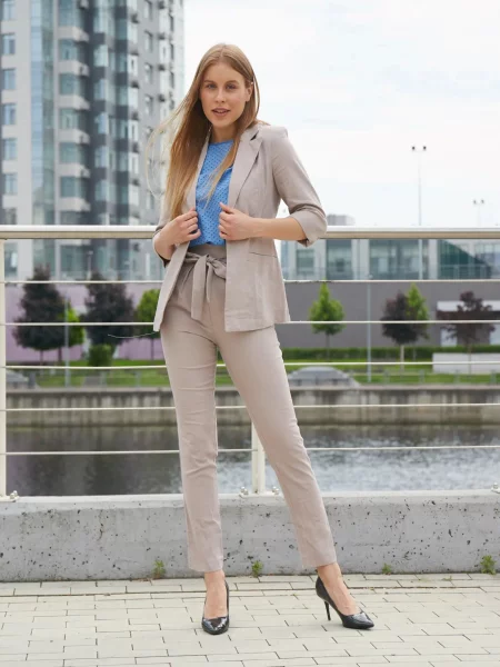 Лляний Блейзер LadyLike бежевий