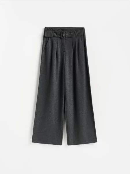 Reserved Pantaloni wide leg gri-închis gri
