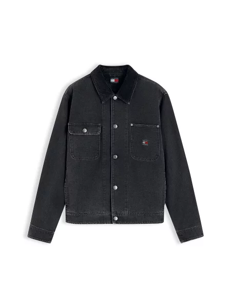 Tommy Jeans Geacă de primăvară-toamnă negru