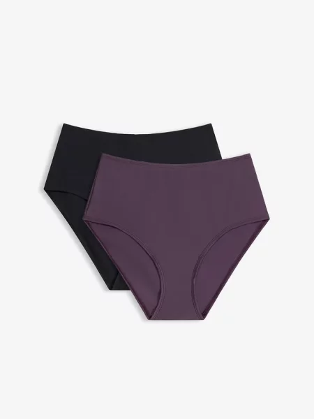 Figi bikini z wysokim stanem 2 pary fioletowe