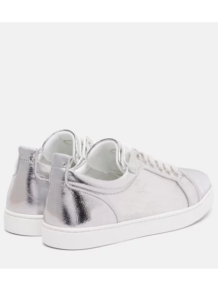 Kožené tenisky Christian Louboutin strieborná