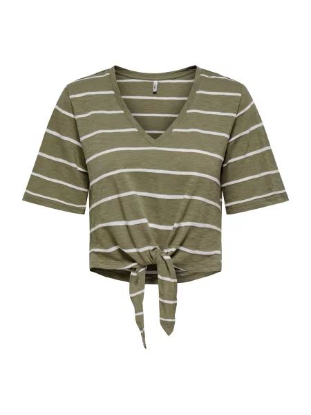 ONLY Tricou ONLSUMMER kaki alb