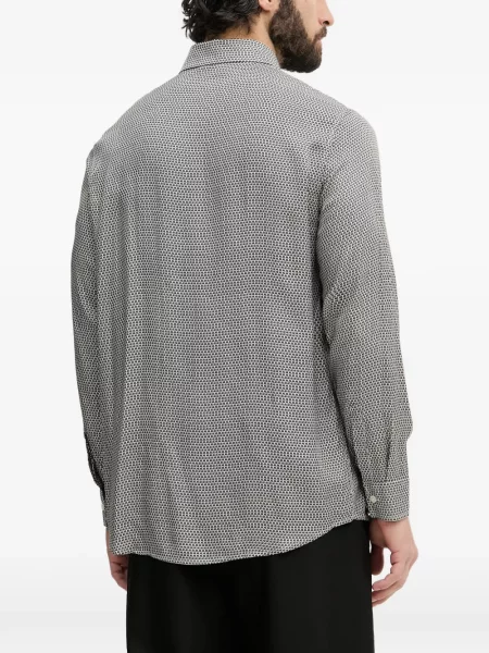 Lung cămașă Armani Exchange cu imagine gri