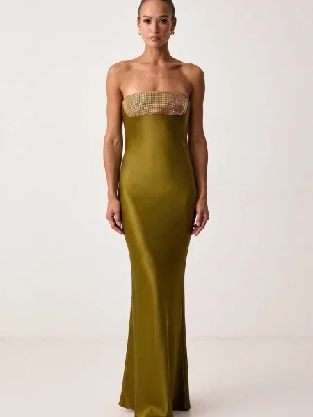 Retrofete rochie empire cu acetat Graziella verde