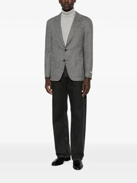 Geacă Canali cu model herringbone gri