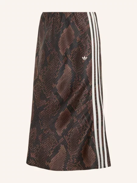 Adidas Originals Saténová Sukně Snake Print tmavě bílá hnědá