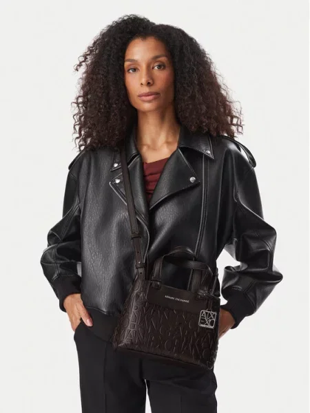 Torbica Armani Exchange Tamno smeđa