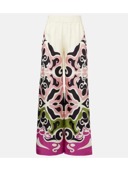 Pantaloni La Doublej de mătase cu imagine