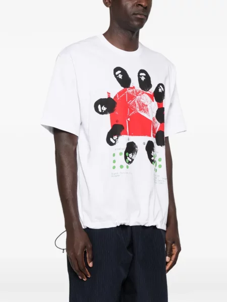 Tricou A Bathing Ape® cu imagine alb